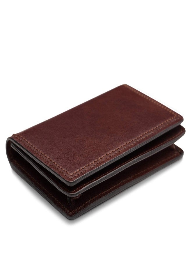 Bosca Men's Wallet, Dolce Leather Full Gusset 2-Pocket Card Case Wallet with I.D. Window, Dark Brown - Image 3