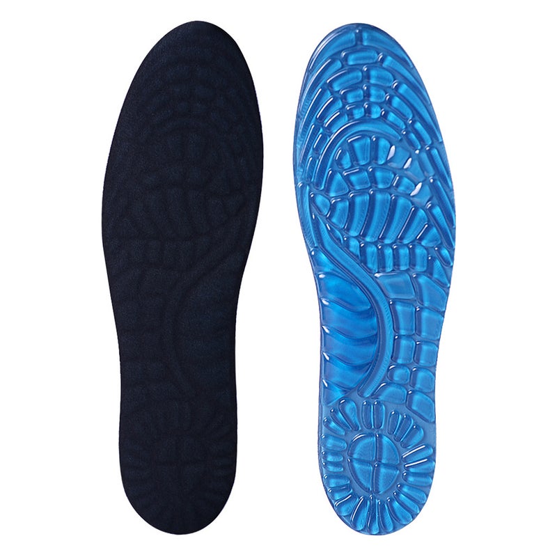 1 Pair Silicon Insoles Men Women Shoe Pads Breathable Absorbent Shoe Insoles Cushioning Massage Insoles for Work Walking Hiking Running Sports Size L 40-45 - Image 1