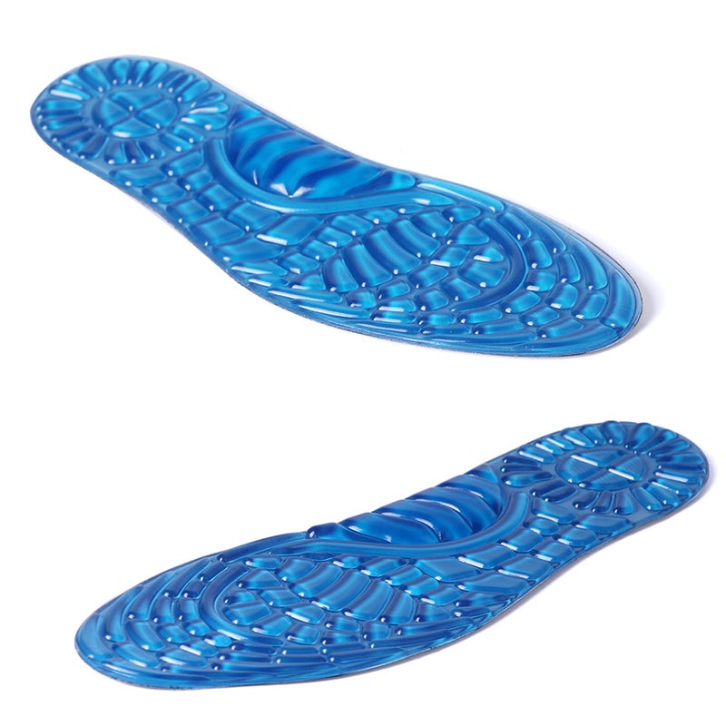 1 Pair Silicon Insoles Men Women Shoe Pads Breathable Absorbent Shoe Insoles Cushioning Massage Insoles for Work Walking Hiking Running Sports Size L 40-45 - Image 2