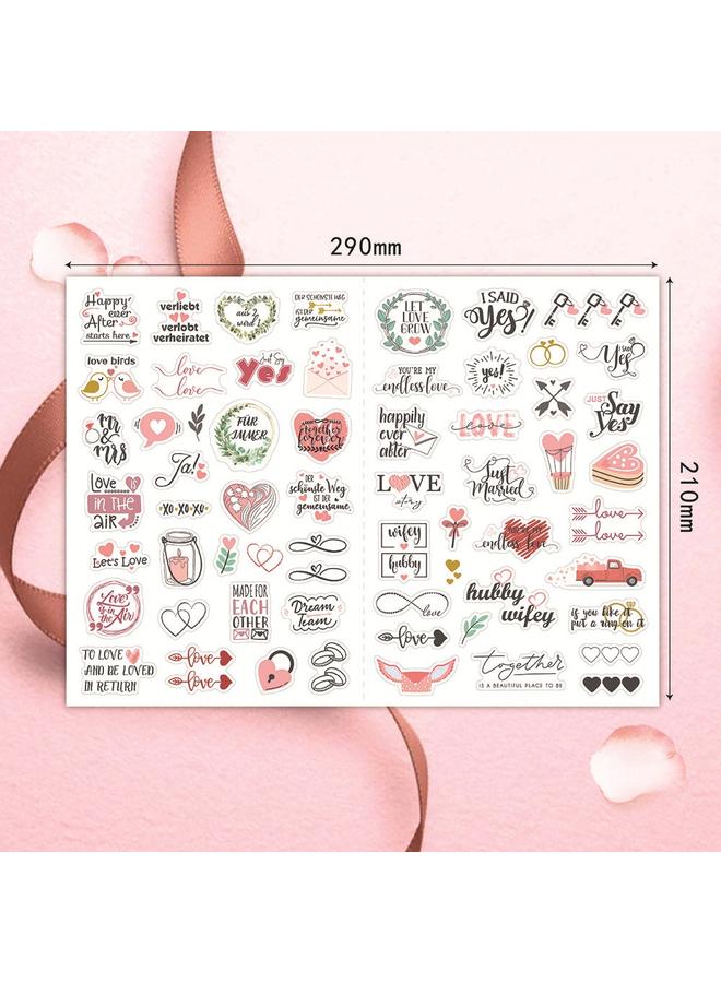 Bluejw German Wedding Stickers 266 Pair Flash Planner Stickers Blessing Invitation Wedding Plan Sticker Pack - Image 3