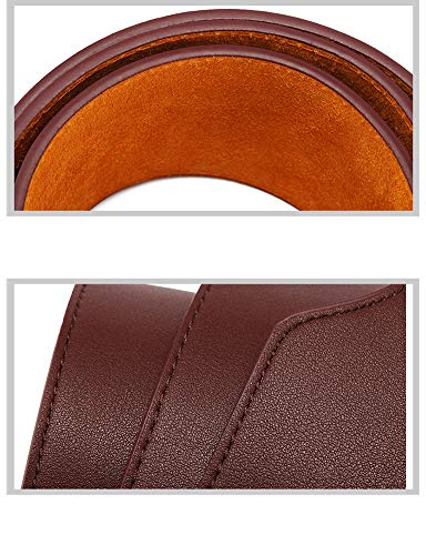 Toptim Women Wide Knotted Belt Design PU Leather Waistbands Simple Width Belt (Brown, Suit For Waist 27-33.5") - Image 5