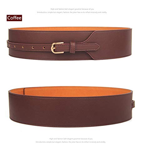 Toptim Women Wide Knotted Belt Design PU Leather Waistbands Simple Width Belt (Brown, Suit For Waist 27-33.5") - Image 3