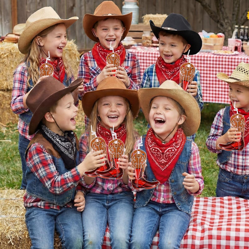 Jingmore 50 Set Cowboy Boot Drink Pouches with Straws Cowgirl Boot Zipper Smoothie Pouches Heavy Duty Reclosable Bag for Western Themed Rodeo Supplies Valentine's Day Party (6oz,Brown) - Image 4