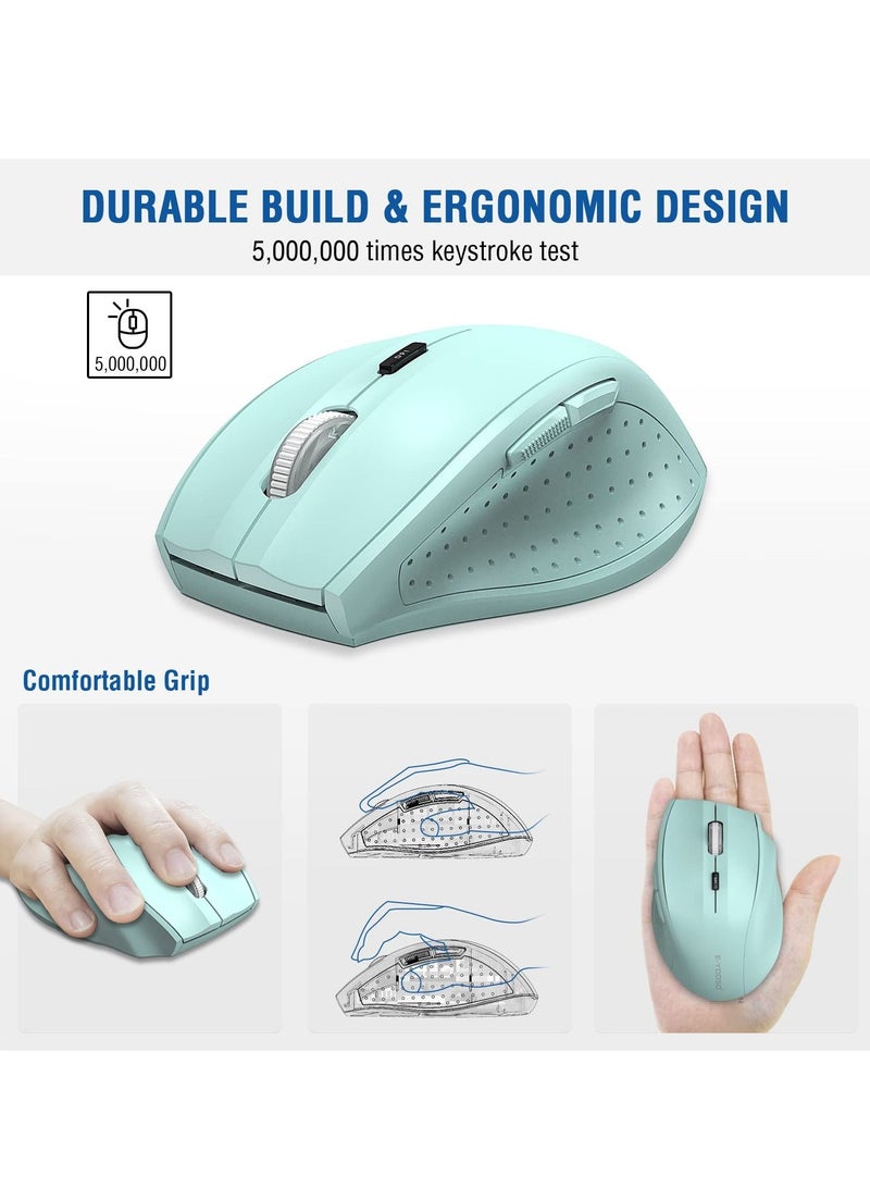 E-YOOSO Wireless Mice 3-Level DPI Ergonomic Wireless Mouse for Laptop,Mac,PC Sky Blue - Image 3