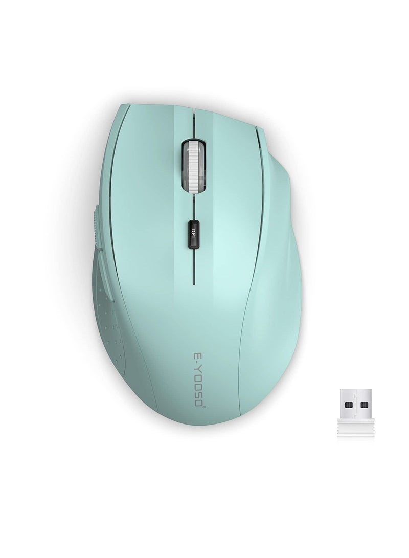 E-YOOSO Wireless Mice 3-Level DPI Ergonomic Wireless Mouse for Laptop,Mac,PC Sky Blue - Image 1