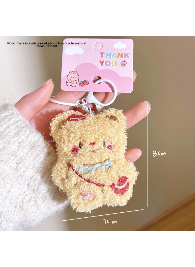 Generic Creative Gifts Do Activities Doll Key Chain Pendant Plush Cute Cartoon Backpack Pendant Night Market Stall-Specifications:Butter Bear Shoulder Bag  - Image 1