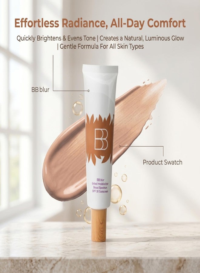 Aikertec 2PC BB blur tinted moisturizer Broad Spectrum SPF 30 - tinted sunscreen bb cream concealer, Medium Buildable Coverage with Natural Lightweight Matte Finish, Vegan & Cruelty Free - Image 3