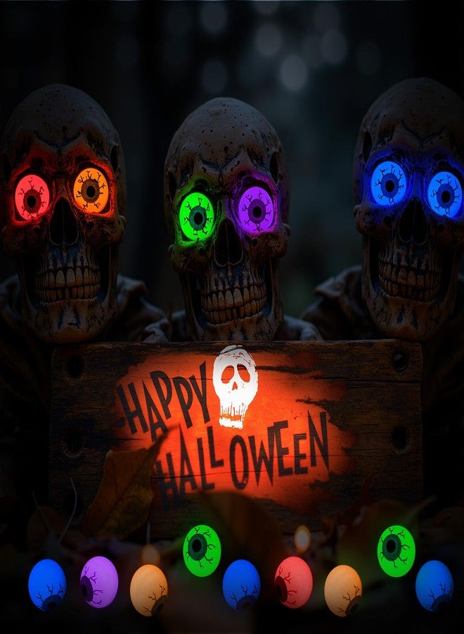 Simgoing 50 Pcs Glow in Dark Halloween Eyeballs Figures Plastic Fake Scary Eyeballs Figurines to Hide and Seek Luminous Statue for Halloween Goodie Bag Fillers Horror Prop Trick or Treat Party Decor - Image 5