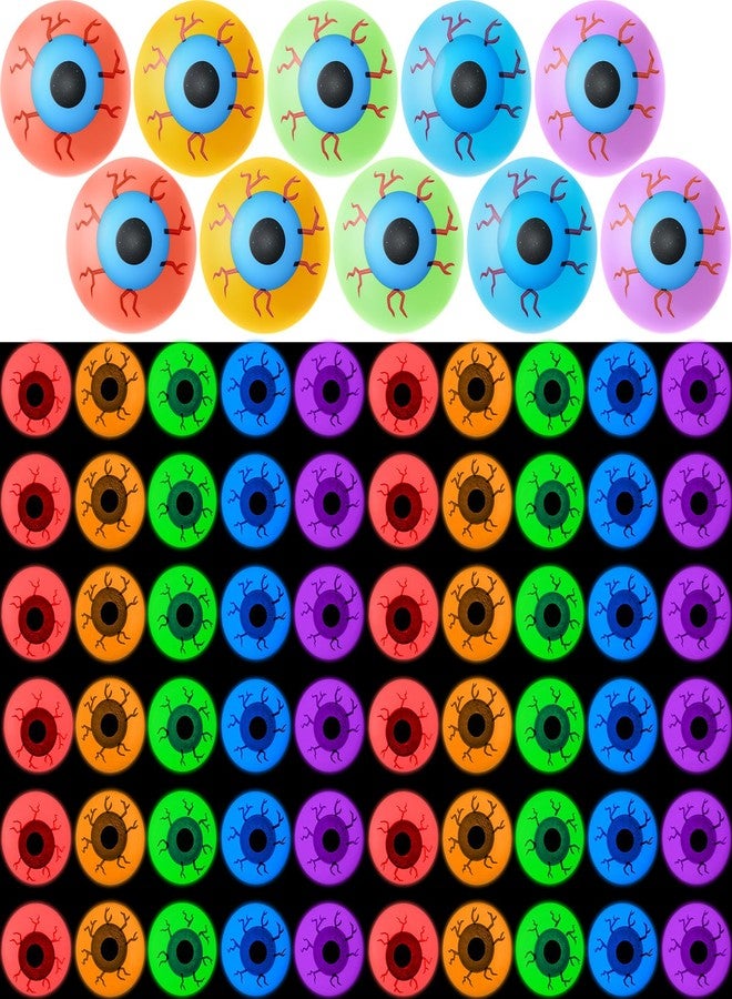 Simgoing 50 Pcs Glow in Dark Halloween Eyeballs Figures Plastic Fake Scary Eyeballs Figurines to Hide and Seek Luminous Statue for Halloween Goodie Bag Fillers Horror Prop Trick or Treat Party Decor - Image 1