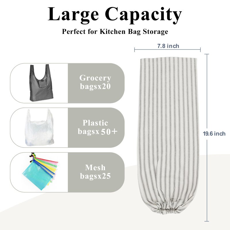 TOGETRUE Plastic Bag Holder, Wall Mount Grocery Bag Organizer for Home Kitchen Pantry Decor (Grey) - Image 3