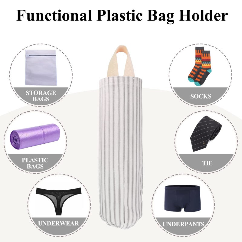 TOGETRUE Plastic Bag Holder, Wall Mount Grocery Bag Organizer for Home Kitchen Pantry Decor (Grey) - Image 5