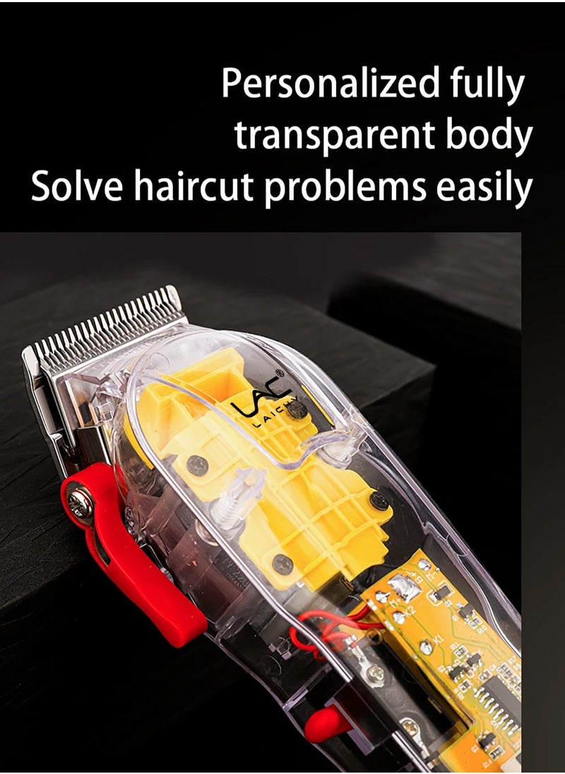 LAC LAICHY Hair Trimmer for Men,5 in 1 Mens Beard Grooming Kit,Transparent shell, LED displays battery level，Electric Nose Hair Trimmer for Beard, Head, Face and Body, Cordless Hair Clipper Low Noise Design USB Rechargeable  - Image 5