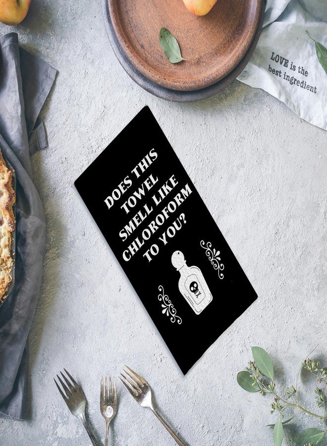 Qpenm Funny Kitchen Dish Towels -Funny Black Bathroom Hand Towel Decor, Gothic Bathroom Towel, Witchy Tea Towel 16 X 24 in - Image 4