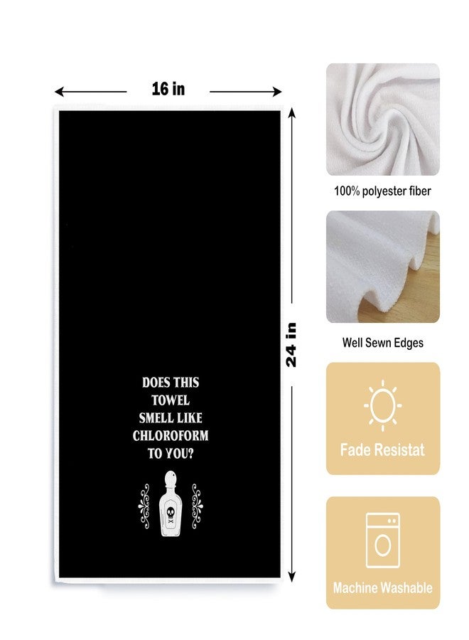 Qpenm Funny Kitchen Dish Towels -Funny Black Bathroom Hand Towel Decor, Gothic Bathroom Towel, Witchy Tea Towel 16 X 24 in - Image 5