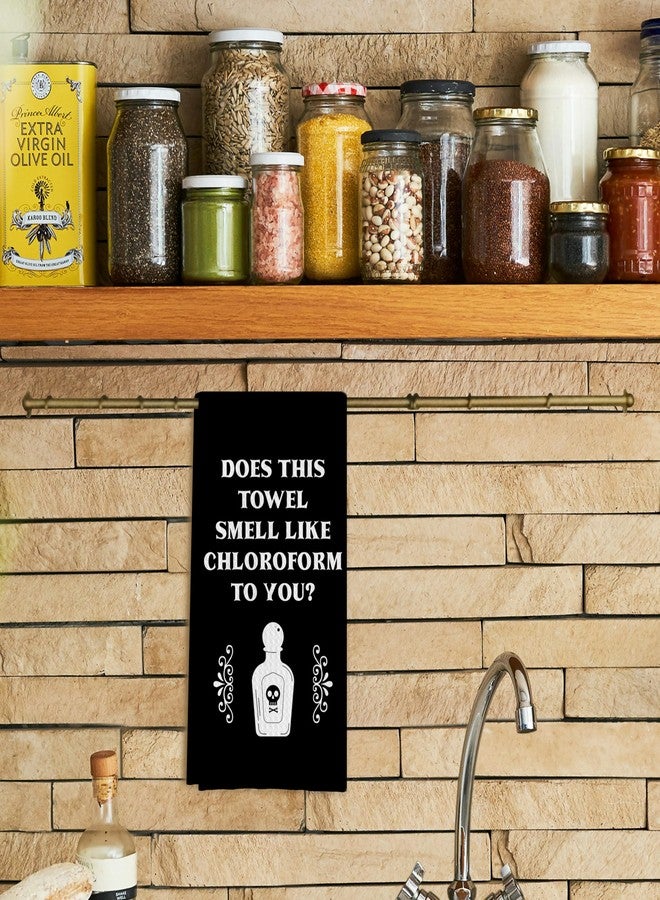Qpenm Funny Kitchen Dish Towels -Funny Black Bathroom Hand Towel Decor, Gothic Bathroom Towel, Witchy Tea Towel 16 X 24 in - Image 2