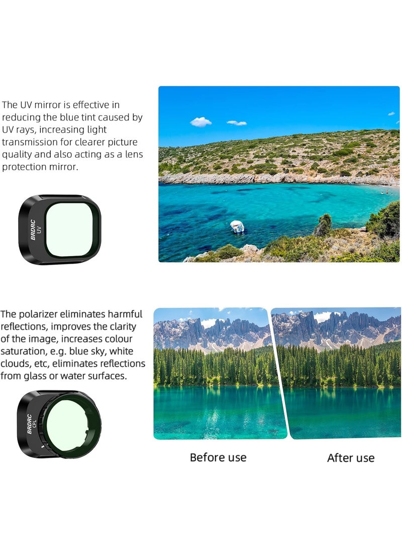 BRDRC مجموعة فلاتر ‎ND‎ من ‎BRDRC‎ لطائرة ‎DJI Mini 4 Pro‎ – 6 قطع (UV، CPL، ND8، ND16، ND32، ND64)، طلاء نانو فائق الوضوح، مقاومة للماء والخدوش، ملحقات كاميرا الطائرة - Image 5