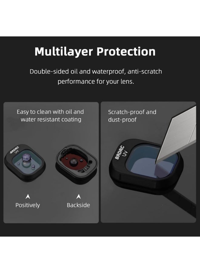 BRDRC مجموعة فلاتر ‎ND‎ من ‎BRDRC‎ لطائرة ‎DJI Mini 4 Pro‎ – 6 قطع (UV، CPL، ND8، ND16، ND32، ND64)، طلاء نانو فائق الوضوح، مقاومة للماء والخدوش، ملحقات كاميرا الطائرة - Image 3