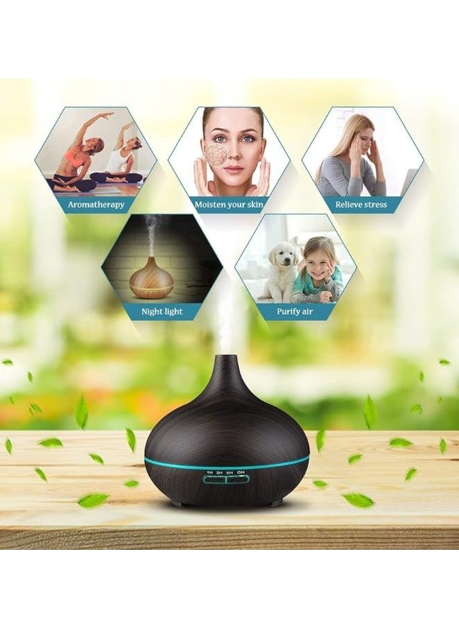 Doma Essential Oil Diffuser 550ml, Ultrasonic Aroma Humidifier with 7 Color LED, Remote Control and Auto Shut Off Function when Water Runs Out