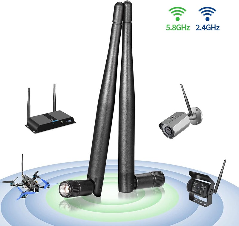 BINGFU Dual Band WiFi Antenna 2.4GHz 5GHz 5.8GHz 3dBi RP-SMA Male Antenna Replacement (2-Pack) for WiFi Router Wireless Network Card USB Adapter Security IP Camera Video Surveillance Monitor - Image 3