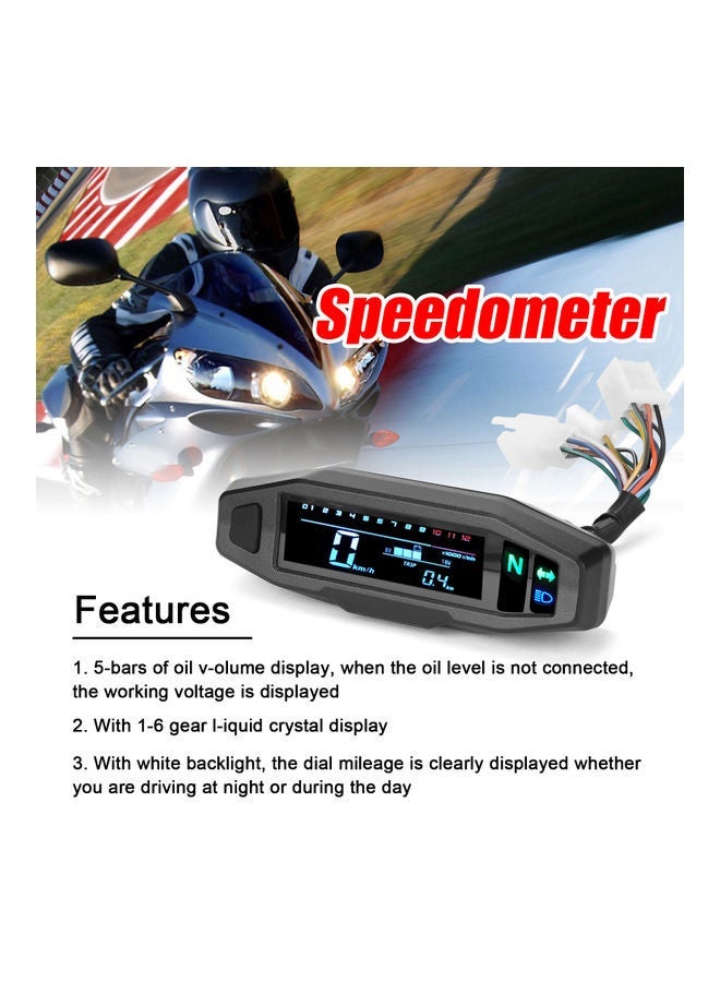 NIBEMINENT Mini Universal LCD Digital Motorcycle Speedometer - Image 5