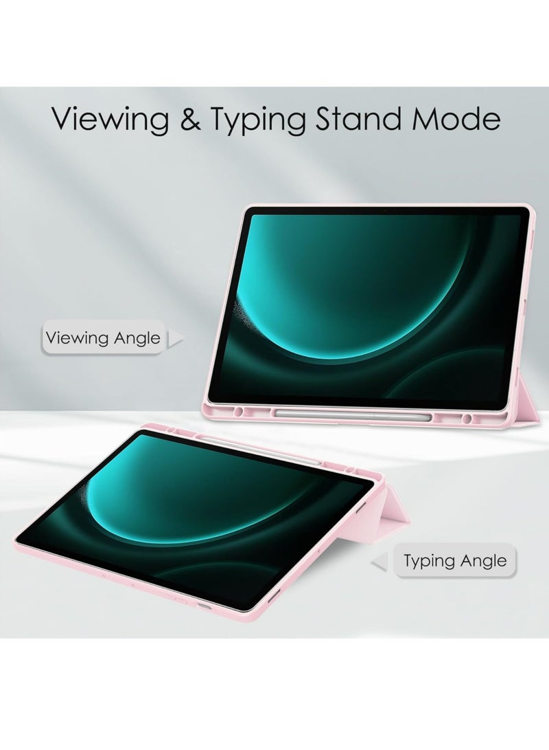 جراب هجين رفيع لجهاز Samsung Galaxy Tab S10 FE 10.9 بوصة 2025/S9 FE 5G 10.9 بوصة/Galaxy Tab S9 11 بوصة 2023 مع حامل قلم S، غطاء مقاوم للصدمات مع غطاء خلفي شفاف شفاف مع خاصية الإيقاظ/السكون التلقائي