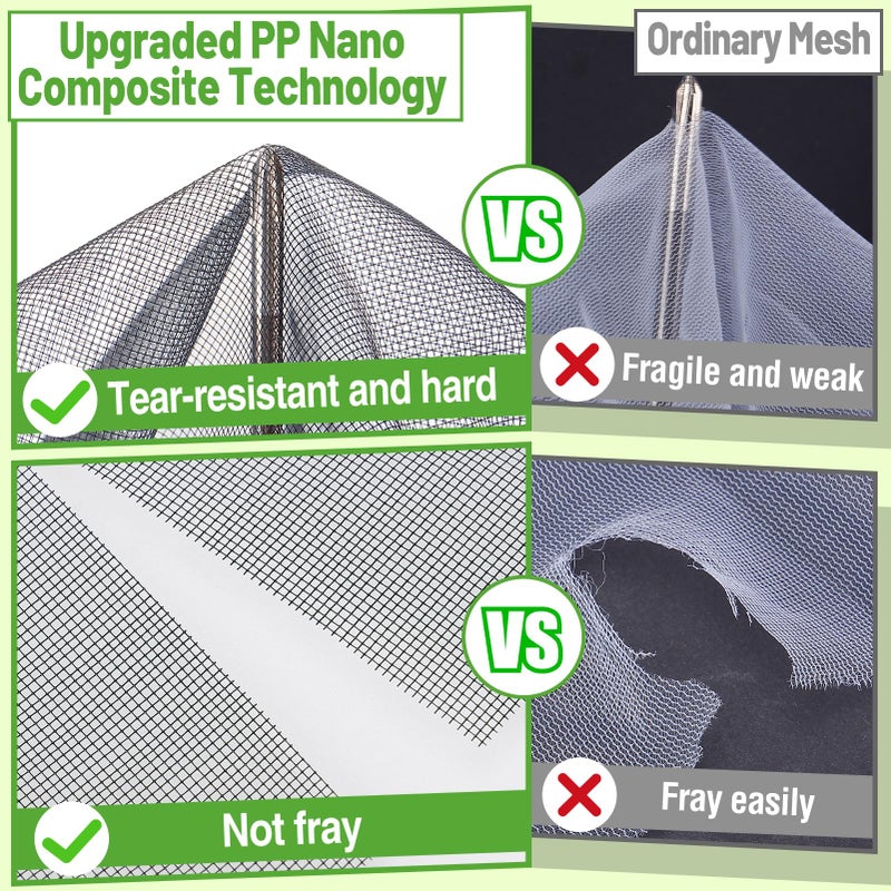 ANPHSIN Stronger Garden Mesh Netting - 10 x 12 ft PP Nanocomposite Bird Net Barrier, Mosquito Netting Screen for Outdoor Plants Vegetables Patios Balconies Terraces, Shading Rate 33% (Black) - Image 2