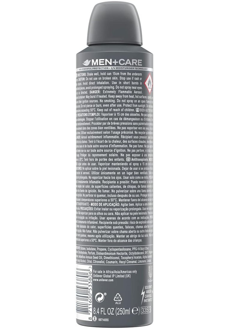 Dove Pack Of 2 Dove Deodorant Spray Men Care Invisible 250 ml  - Image 4