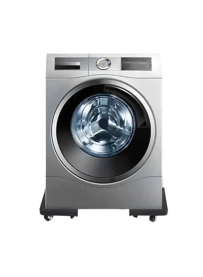 Black Stainless Steel Appliance Cart With 4 Locking Wheels Adjustable Mobile Base For Refrigerator Washer Dryer - Image 4