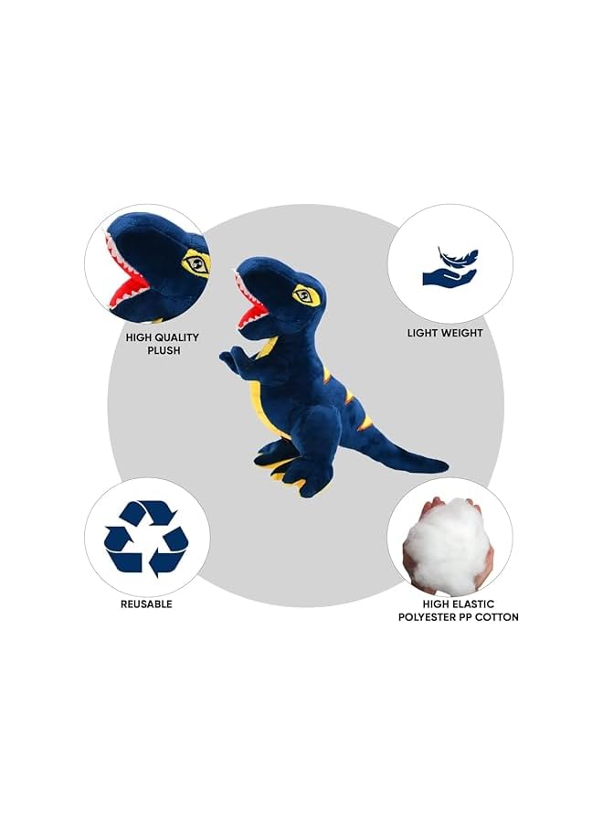 The Bros Dinosaur Plush Toy, T-Rex Stuffed Animal Pillow, 47cm Soft Dinosaur Plush Cushion, Cute Plush Toys for Baby Kids, Dinosaur Plushie Gift for Boys Girls, Cuddly T-Rex Pillow for Room Decor - Image 3