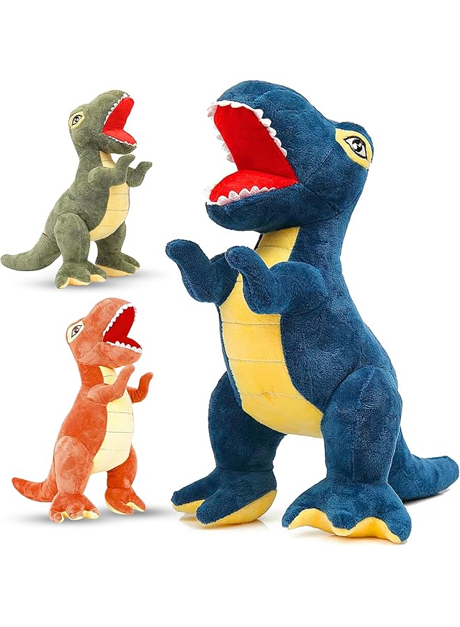 The Bros Dinosaur Plush Toy, T-Rex Stuffed Animal Pillow, 47cm Soft Dinosaur Plush Cushion, Cute Plush Toys for Baby Kids, Dinosaur Plushie Gift for Boys Girls, Cuddly T-Rex Pillow for Room Decor - Image 1