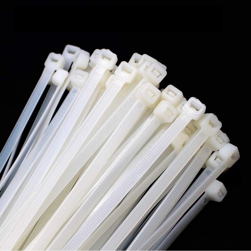 BirdFlee BirdFlee Cable Ties Nylon Self Locking Teeth Grip Zip Lock MultiPurpose Heavy Duty Cord Management TiesPlastic Ties for HomeOfficeGardenWorkshop 100mmx25 mm 100 Pcs White  - Image 1
