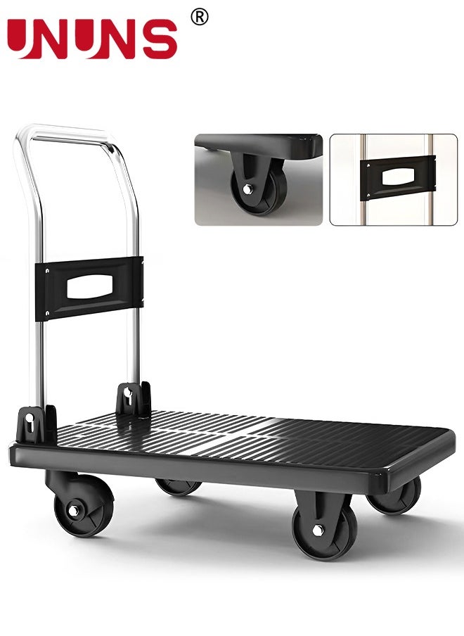 UNUNS - Dolly Cart,Platfcrm Truck Push Cart With 440 Lbs Capecty,Silent Wheels,One-Handed Folding,Large Flat Hand Truck Trolley For Moving Shopping Storage,40X60CM - Image 1