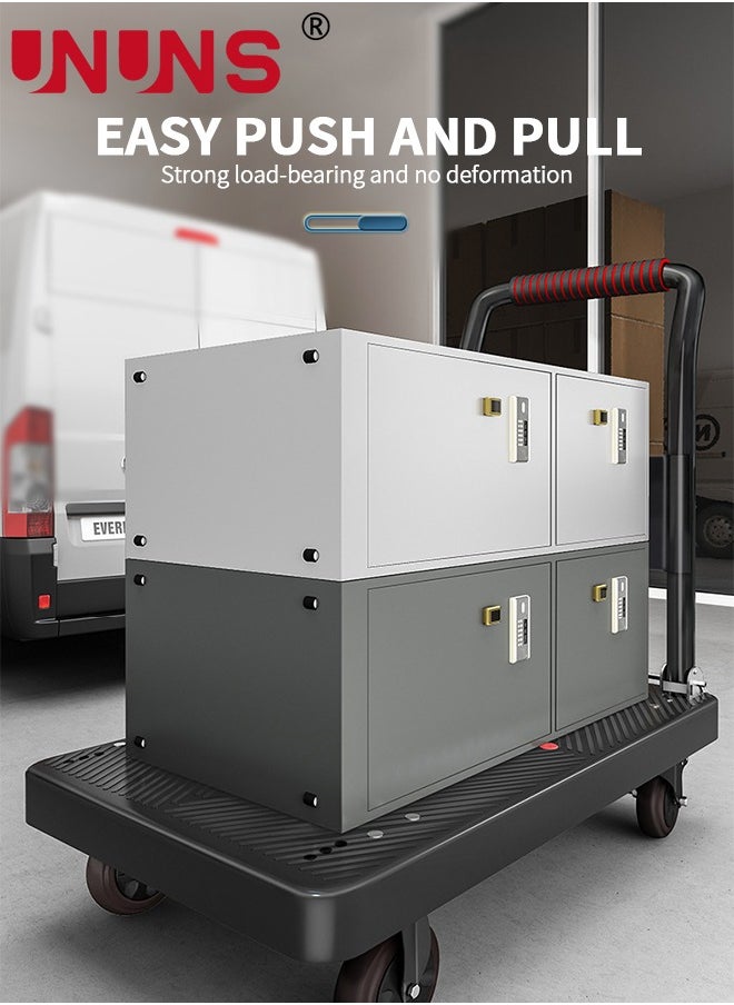 UNUNS - Dolly Cart,Platfcrm Truck Push Cart With 440 Lbs Capecty,Silent Wheels,One-Handed Folding,Large Flat Hand Truck Trolley For Moving Shopping Storage,40X60CM - Image 1