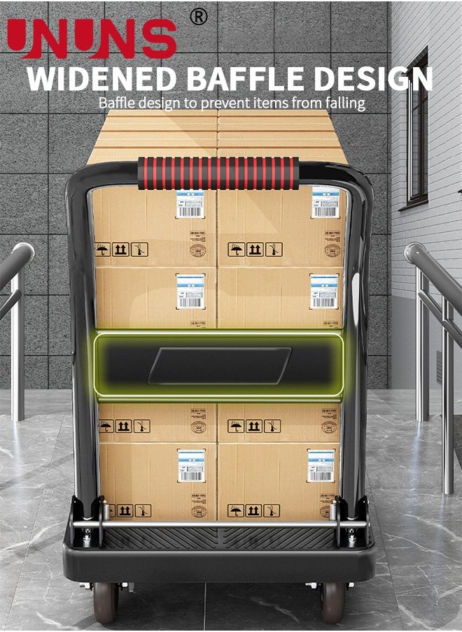 UNUNS - Dolly Cart,Platfcrm Truck Push Cart With 440 Lbs Capecty,Silent Wheels,One-Handed Folding,Large Flat Hand Truck Trolley For Moving Shopping Storage,40X60CM - Image 1