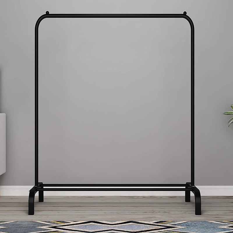 ADA® Heavy Duty Metal Clothes Stand | Multipurpose Cloth Hanging Garment Rack with Bottom Storage Shelf, Metal Clothes Rack for Coats, Skirts, Shirts, Sweaters Size (109 x 42 x148cm)- Black - Image 2