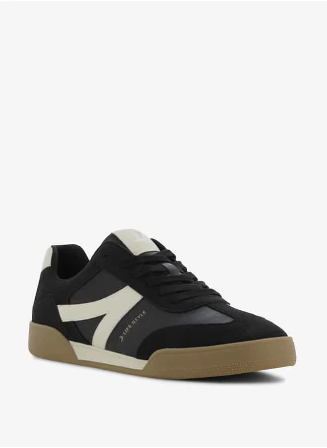 SJ Men's Panelled Sneakers with Lace-Up Closure