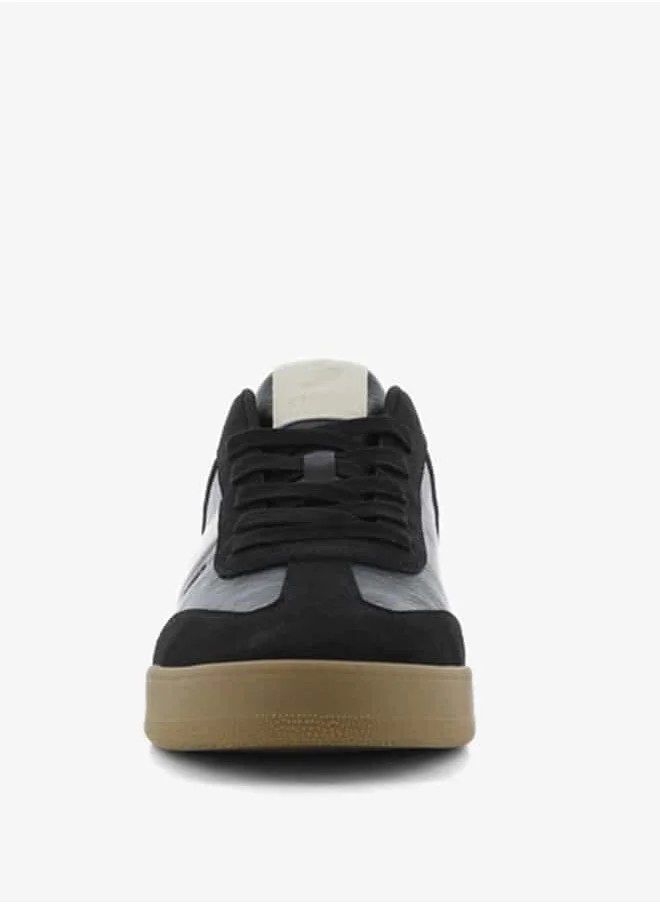 SJ Men's Panelled Sneakers with Lace-Up Closure