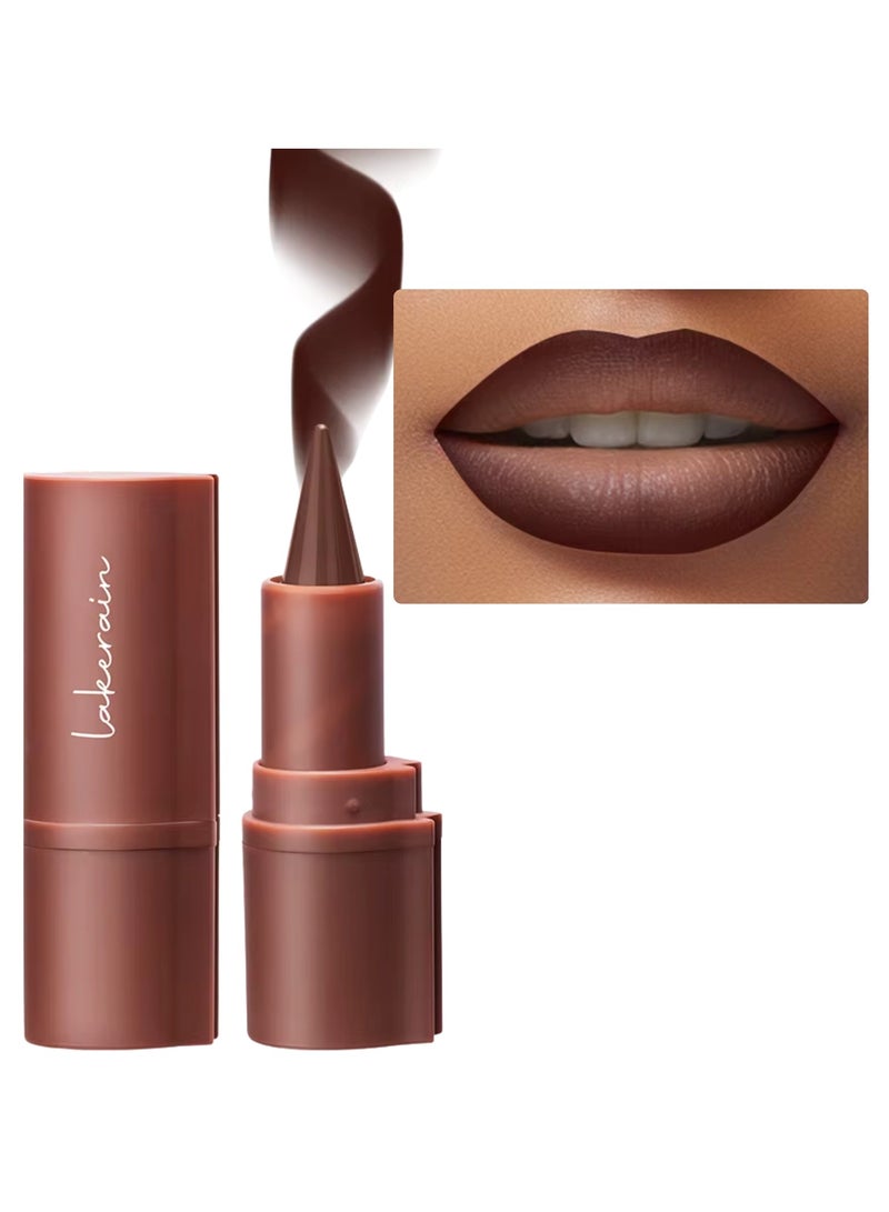 lakerain قلم أحمر شفاه غير لامع مقاوم للماء يدوم طويلاً تحديد الشفاه مكياج تحديد الشفاه أحمر شفاه، ضربة واحدة لتحديد تحديد الشفاه غير جاف سهل اللون أحمر شفاه قهوة 3غ 06 - Image 1