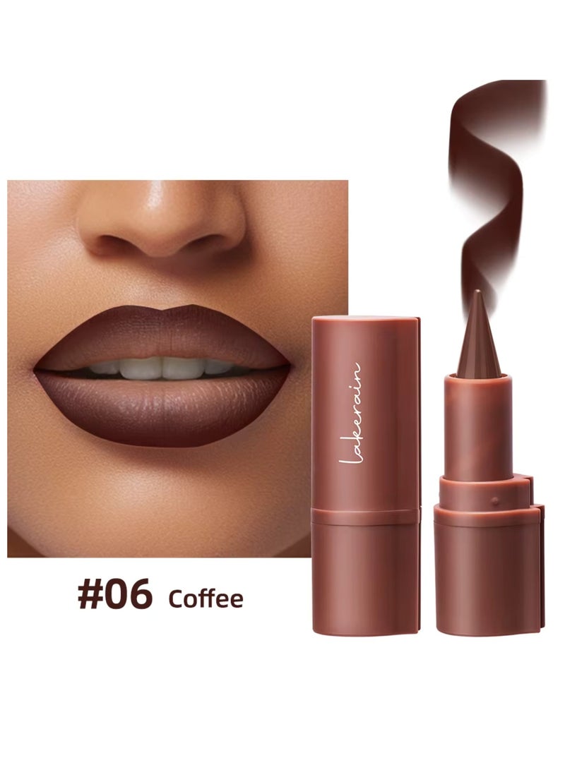 lakerain قلم أحمر شفاه غير لامع مقاوم للماء يدوم طويلاً تحديد الشفاه مكياج تحديد الشفاه أحمر شفاه، ضربة واحدة لتحديد تحديد الشفاه غير جاف سهل اللون أحمر شفاه قهوة 3غ 06 - Image 2