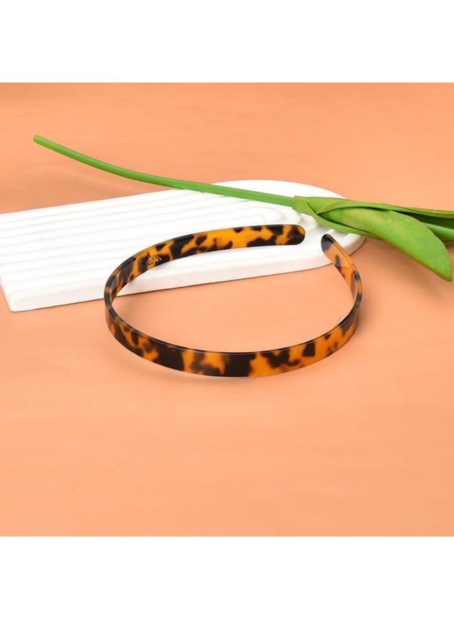 Kefley Tortoise Shell Acetate Headband for Women with Teeth Leopard Print Resin Thin Headbands - Vintage Hairband Headpiece - Image 2