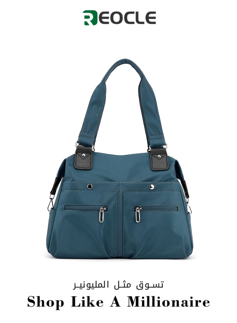 ريوكل حقيبة قماشية مقاومة للماء من النايلون متعددة الجيوب وحقيبة كتف للكمبيوتر المحمول وحقيبة عمل ومحفظة وحقائب يد للنساء والرجال - Image 1