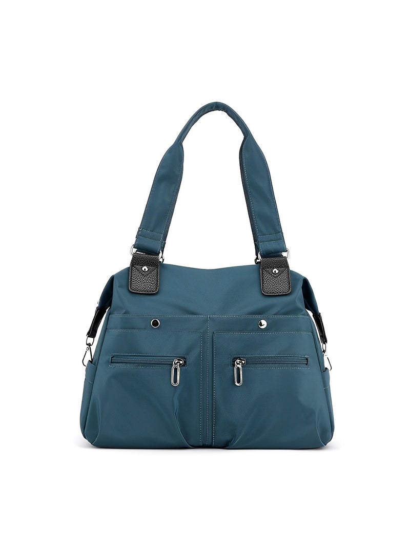 ريوكل حقيبة قماشية مقاومة للماء من النايلون متعددة الجيوب وحقيبة كتف للكمبيوتر المحمول وحقيبة عمل ومحفظة وحقائب يد للنساء والرجال - Image 2