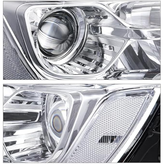 M-AUTO Headlights Headlamps WPreAssembled 6000K Led Bulbs Compatible With 2014 2015 2016 Jeep Grand Cherokee Pre Facelift Chrome Housing Clear Corner Left Driver  Right Passenger Side Head Lights - Image 5