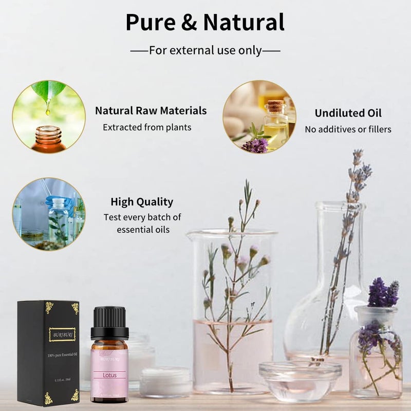 BURIBURI Lotus Essential Oil 100% Pure, Undiluted, Natural, Organic Aromatherapy Lotus Oils 10ML for Diffuser Soap Candle Making Home - Image 5