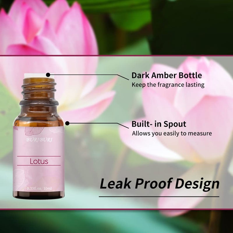 BURIBURI Lotus Essential Oil 100% Pure, Undiluted, Natural, Organic Aromatherapy Lotus Oils 10ML for Diffuser Soap Candle Making Home - Image 3