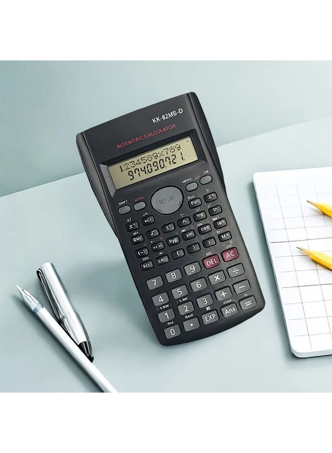 Black Multi Functional Scientific Calculator For Student Exams Without Battery - Image 4