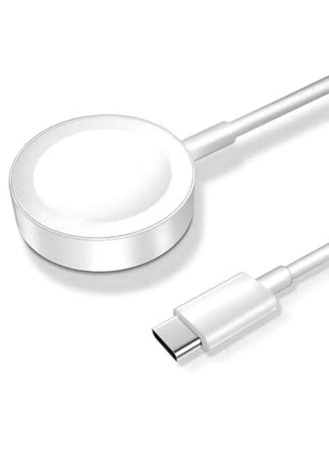 الآلة الصغيرة كابل شاحن ساعة USB C للشحن السريع متوافق مع Apple Watch، كابل شحن مغناطيسي متوافق مع الساعات Series 9/8/7/Ultra/Ultra2/SE2/6/5/4/3/2/1/SE1، كابل Type C بطول 1 متر - Image 1