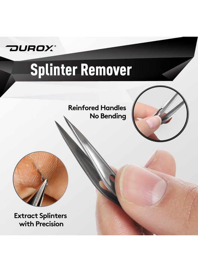 DuroX - Urox Splinter Remover. Splinter Tweezers For Splinter Removal. Sliver Remover To Remove Splinter Out. Sharp Tweezers To Extract Cactus Wood And Metal Splinter. Pointy Tweezers For First Aid Kit - Image 1