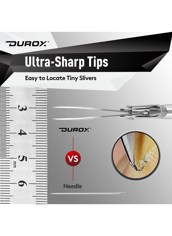 DuroX - Urox Splinter Remover. Splinter Tweezers For Splinter Removal. Sliver Remover To Remove Splinter Out. Sharp Tweezers To Extract Cactus Wood And Metal Splinter. Pointy Tweezers For First Aid Kit - Image 1
