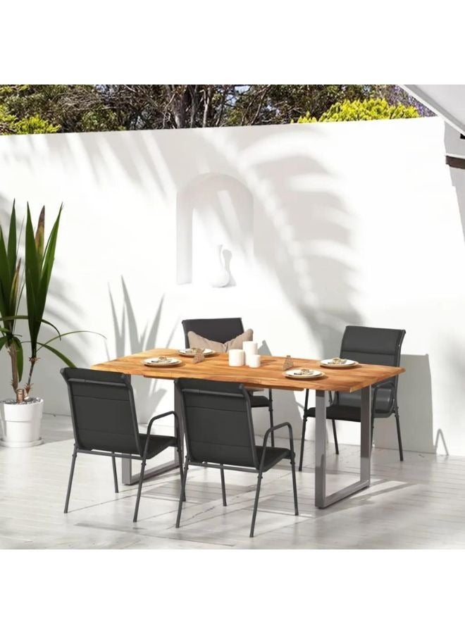 vidaxl vidaXL Garden Chairs 4 pcs Steel and Textilene Black  - Image 1